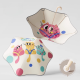 Children's Umbrella Round Corner Large Rainbow Polka Dot Cat (Double Layer)
