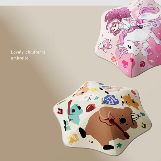 Children's Umbrella Rounded Corner Large Astronaut（Single Layer）