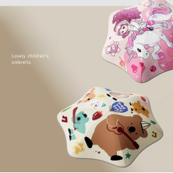 Children's Umbrella Rounded Corner Large Bear Adventure （Single Layer）
