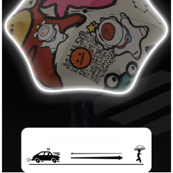 Automatic Folding Safety Reflective Umbrella Love Bread